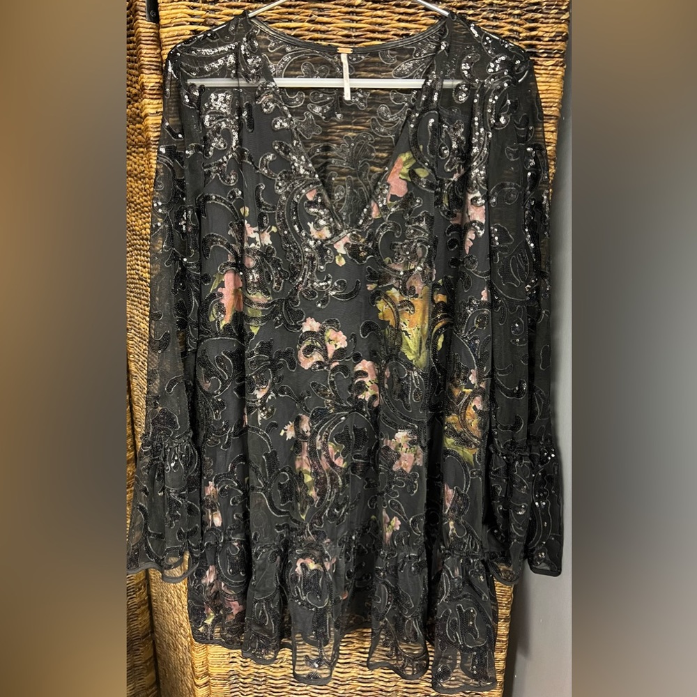Free People- Falling Flowers Frock Dress, Size: Small, Pre-Owned
